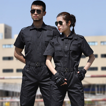 New black training suit suit mens summer short-sleeved duty training security suit Wear-resistant special training combat suit black