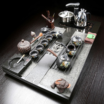 Pengfeng whole piece of Wu Jinshi tea tray Drinking tea Kung Fu tea set Household automatic purple sand ceramic large tea table