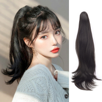 Wig ponytail female long hair grab clip super light natural curly hair big wave strap micro roll fake high ponytail braid