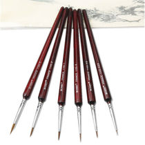 Monet wood grain short pole wolf hair hook pen thin grip hook pen oil painting hook brush gouache hook pen