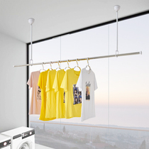 Japanese clothes rack Single pole Indoor balcony Bedroom bay window Stainless steel telescopic lifting hanger Simple clothes rack