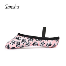 Sansha Sansha childrens ballet practice shoes canvas face printing gymnastics dance shoes soft-soled cat claw shoes