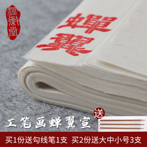 Anhui cicada wing cicada rice paper four feet four open meticulous painting line drawing Special familiar calligraphy copy rubbing thin style