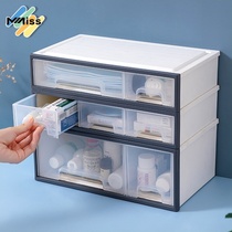 Household medicine box split large capacity storage Japanese desktop drawer cabinet double-layer moisture-proof can be superimposed dormitory items