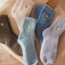 Moon socks Korean pregnant women socks wide loose mouth autumn and winter plus velvet maternal postpartum thickening coral velvet towel socks