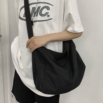 Canvas large capacity shoulder bag for men and women students Class bag leisure Japanese backpack ins trend portable shoulder bag