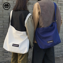 Mens Canvas Slanted Satchel Street Trend Day Ensemble Original Accommodation Brief Casual Han Edition Student School Bag Single Shoulder Backpack Woman