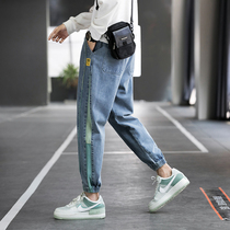 Jeans men spring and autumn 2021 New Korean version of the trend brand loose leg casual trousers small feet winter