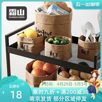 Japan frost Mountain kraft Paper bag washable with rinsed wind photo props Kitchen Fruit Cashier Bag Flower-flower Flower Food Bag