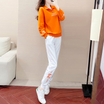 Casual Sports Suit Women Spring Autumn 2022 New Fashion Looters Lady Nameplate Long Sleeve Sweatshirt Two-piece Set