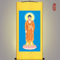 Amitabha Buddha hanging painting High-definition immeasurable Buddha portrait Buddhist temple decoration painting Silk cloth painting Scroll painting