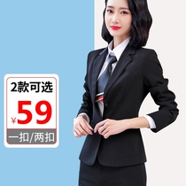 2021 New blazer women interview professional attire temperament work clothes black Korean formal suit suit small suit