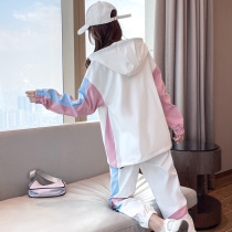 Sportswear Suit Womens Spring Autumn 2022 New Spring Dress Loose Leisure Foreign Air Tide Card Students Running Two Sets