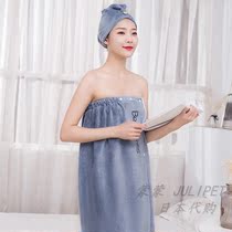 Japans new can wear bath towel dressing style bathrobe can be wrapped breast skirt womens summer thin towel household cotton water absorption