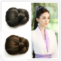 Ancient costume wig pad hair bride Xiuhe braid pan hair bag Hanfu shape ball head back bag