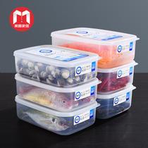 Japan imported silver ion cooked food crisper refrigerator storage box plastic rectangular food sealed box