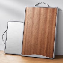Japan Lissa solid wood chopping board household antibacterial mildew proof kitchen panel cutting board thick double-sided stainless steel chopping board