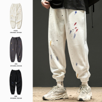 ins Tide brand autumn sports pants mens Spring and Autumn white trousers autumn and winter loose leg pants casual pants autumn