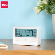 Del electronic clock alarm clock multifunctional electronic desk calendar with temperature display bedroom bedside table alarm ornaments