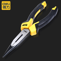 Deli pointed nose pliers Hardware tools Non-slip handle 6 inch 8 pointed tip sharp tip wire pliers Broken needle mouth vise