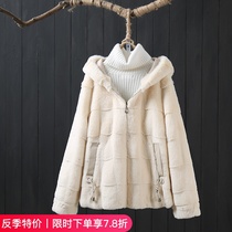 Anti-season clearance 2021 new fur female hooded Korean version short Danish mink autumn winter fur one coat