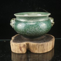 Qing Dynasty beauty drunk lion ear incense burner Antique porcelain Thrift antique antique boutique official kiln ornaments