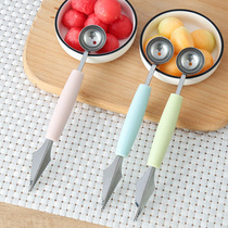 Stainless steel fruit digger Watermelon cutting artifact Fruit ball digger Ice cream round spoon Fruit cutting split carving knife