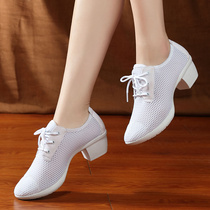 Alewei dance shoes womens adult leather square dance womens shoes soft sole summer breathable sailor dance dance womens shoes