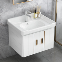 Wall-mounted wash basin cabinet combination toilet ceramic household small apartment type simple washbasin pool integrated wash table