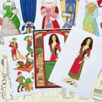Snow White Dwarf Fairy Tale Vintage Paper Doll Dressing Paper Doll Paper Doll Coloring