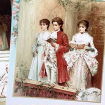 Reprint vintage retro paper photo background paper Scene 2 smaller than A4
