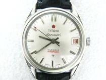 80 s Red Plum Swiss ETA 2409 movement calendar antique neutral watch