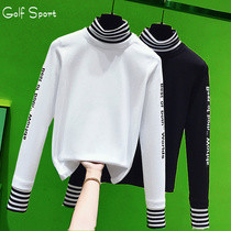 Golf clothing womens spring autumn and winter base long sleeve T-shirt slimming elastic tights quick-drying breathable padded velvet