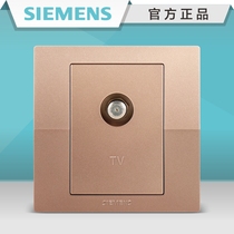 Siemens switch socket Yuedynamic series broadband TV champagne gold digital high definition cable closed circuit panel 86