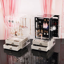 Princess earrings storage box jewelry box dustproof earrings earrings hanging jewelry display rack necklace jewelry finishing box