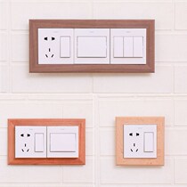 Switch frame rectangular solid wood decorative stickers modern simple socket protection frame wall stickers light sockets high-grade