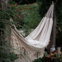 Camping ins Wind tassel hammock outdoor summer swing anti-rollover bedroom student canvas outdoor picnic supplies