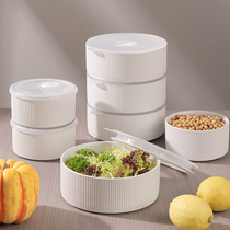 Nordic Portable Refreshing Bowl Rice Box Ceramic Bowl with cover Banboxed Microwave Oven Heated Fridge Refreshing box