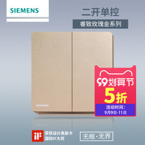 Siemens switch socket Ruizhe rose gold two open single control