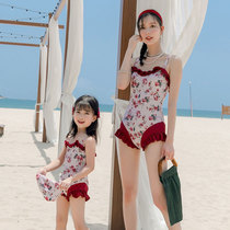 Parent-child swimsuit female mother and daughter new children's condole one-piece floral swimsuit big children swimsuit baby hot spring swimsuit