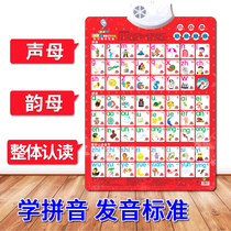 Children learn Chinese pinyin with sound wall chart consonant vowel alphabet table preschool primary school grade first grade full set of wall stickers