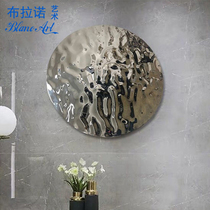 Stainless steel water corrugated concave wall decoration metal decorative painting hotel model room soft living room entrance art installation