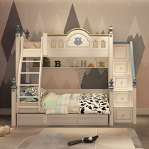 Bunk bed Bunk bed Two bunk beds Wooden bed American Aristocratic childrens bed Boys  mother bed High and low bed Light luxury