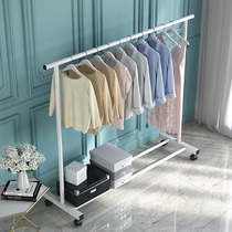 Clothes rack Floor-to-ceiling bedroom household cool clothes rod folding hanger Indoor simple storage balcony drying clothes rack