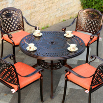 Outdoor cast aluminum table and chair combination outdoor courtyard furniture wrought iron Leisure Garden outdoor balcony table and chair three or five sets