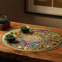 New Chinese table mat embroidered vase cushion bussy dinner plate cushion cloth art ashtray cushion thermal insulation tea cup cushion