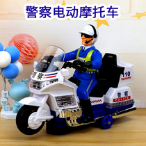 Electric universal motorcycle security patrol police light effect music shouting 110 childrens toy car Chinese model