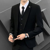 Casual small suit jacket mens suit suit Korean version of the trend wedding professional formal dress slim and handsome three-piece suit