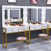 Light luxury photo studio dresser with lamp Modern training school makeup table Barber shop Wedding makeup makeup table