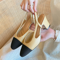 Colored fragrance single shoes woman in spring and autumn 2023 new female shoes tip French high heel shoes summer bauhead sandals